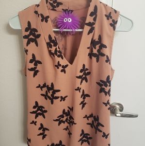 Ann Taylor business causal butterfly shirt